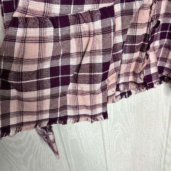 Rachel Hollis plaid pink and purple button down long sleeve‎ shirt size 10 - Picture 3 of 5